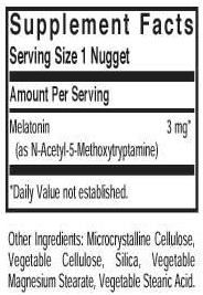 Solgar Melatonin 3mg Ingredients Label